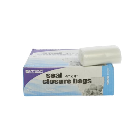Stout By Envision Clear Resealable Zipper Seal Storage Bags  4 x 4 Case of 1000 Bags, 1000PK ZF-001C